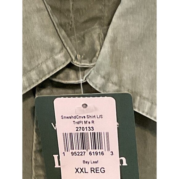 L.L. Bean Men's Sunwashed Canvas Shirt XXL Traditional Fit Bay Leaf 270133 New - Picture 4 of 10